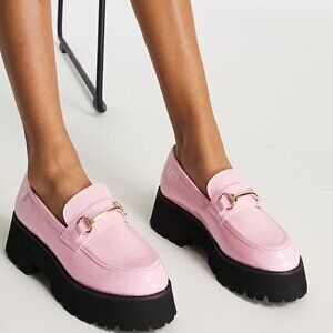 ASOS RAID Monsterr chunky loafers in pink Size 7 Women's Slip on
